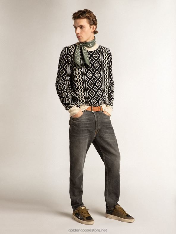 mehed mustad keskmise pesuga slim-fit teksadGolden Goose B6B0T788