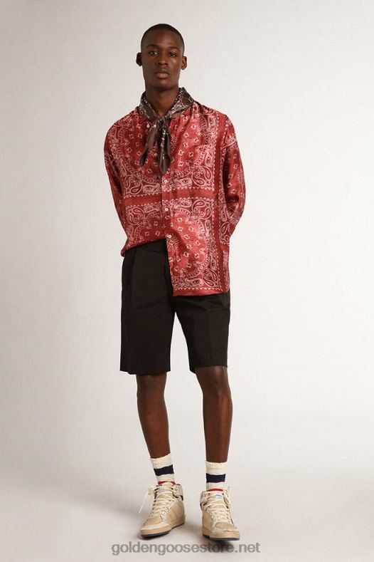 mehed mustast puuvillast bermuda lühikesed püksidGolden Goose B6B0T823