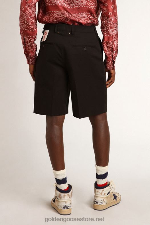 mehed mustast puuvillast bermuda lühikesed püksidGolden Goose B6B0T823