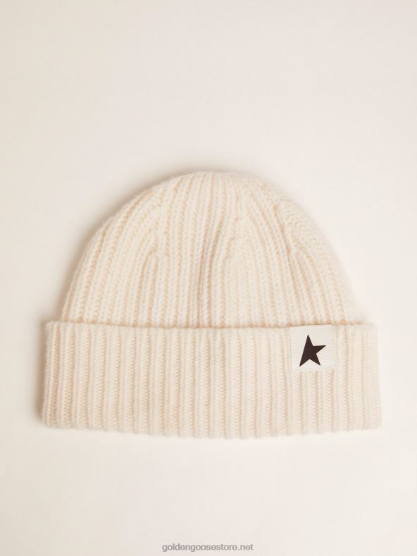 mehed valge villane nokamüts kontrastse musta tähegaGolden Goose B6B0T376