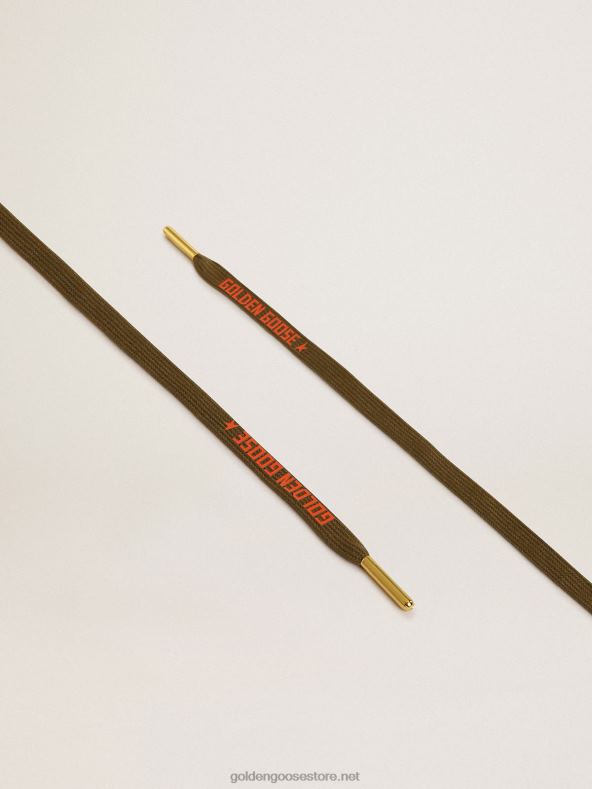 mehed sõjaväerohelised puuvillased paelad kontrastse oranži logogaGolden Goose B6B0T386