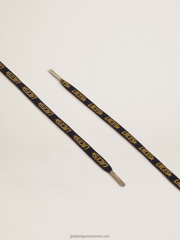 mehed tumesinised paelad kontrastse kullavärvi 'pits' kirjagaGolden Goose B6B0T383