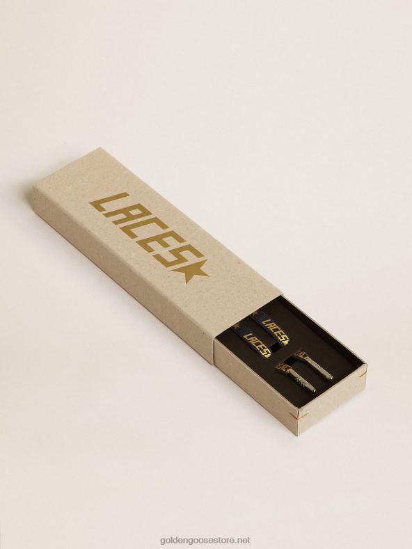 mehed tumesinised paelad kontrastse kullavärvi 'pits' kirjagaGolden Goose B6B0T383