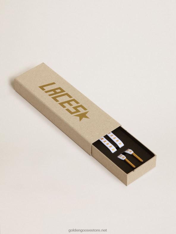 mehed valged paelad kontrastsete kuldtähtedegaGolden Goose B6B0T419