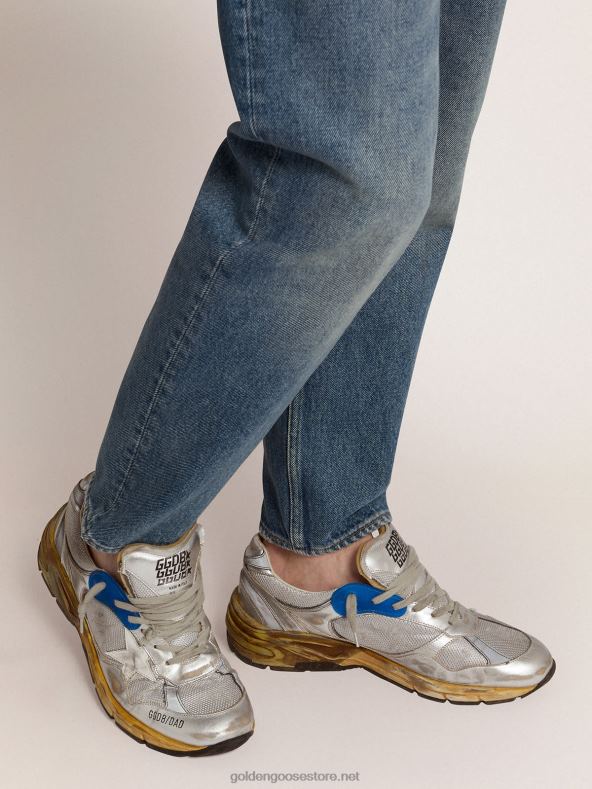 mehed hõbedased dad-staari tossud, mis on vaevatud viimistlusegaGolden Goose B6B0T587