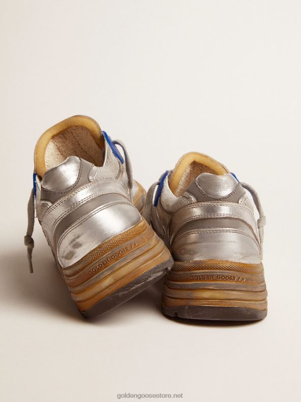 mehed hõbedased dad-staari tossud, mis on vaevatud viimistlusegaGolden Goose B6B0T587