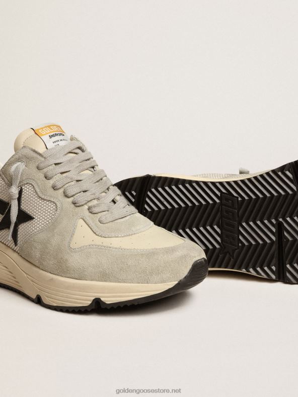 mehed jooksutald jäähallist seemisnahast ja mustast nahast tähega võrgustGolden Goose B6B0T618