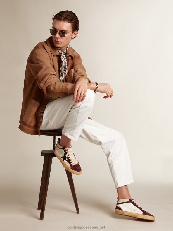 mehed kesktäht nappast musta seemisnahast tähe ja veinipunaste vahetükkidegaGolden Goose B6B0T605