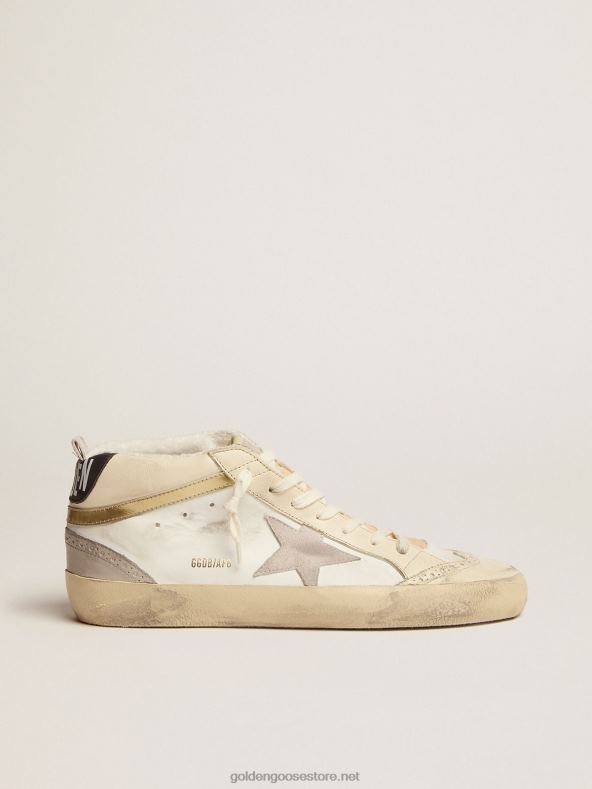 mehed mid star tossud helehalli seemisnahast tähe ja kroomitud efektiga kuldse nahast välgugaGolden Goose B6B0T566