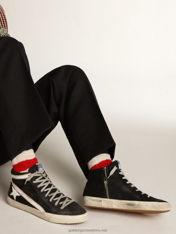 mehed tumesinine teksariide valge nahktähe ja välgugaGolden Goose B6B0T554