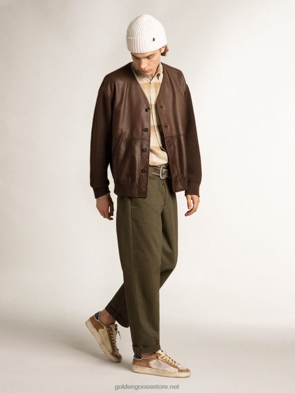 mehed Stardan beežist nailonist ja tubaka seemisnahast sisetükkidega võrgustGolden Goose B6B0T604