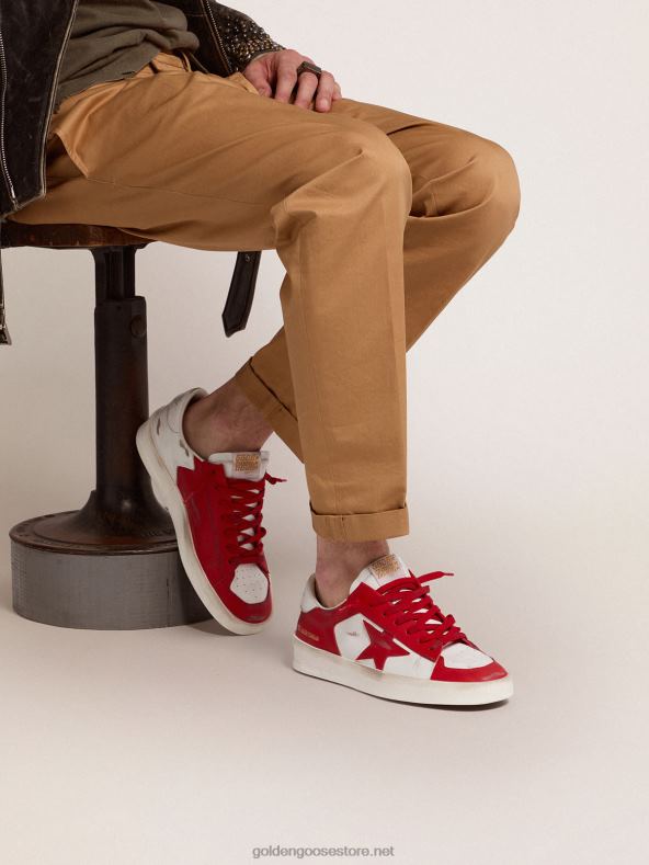 mehed Stardani punasest ja valgest nahast tossudGolden Goose B6B0T586