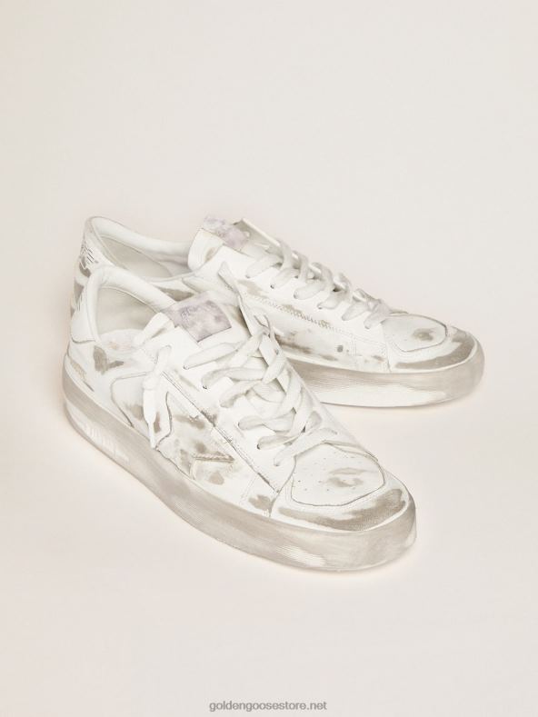 mehed Stardani valgest nahast tossud sisseelatud töötlusegaGolden Goose B6B0T627