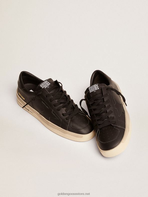 mehed Täismustast nahast vintage viimistlusega stardani tossudGolden Goose B6B0T595