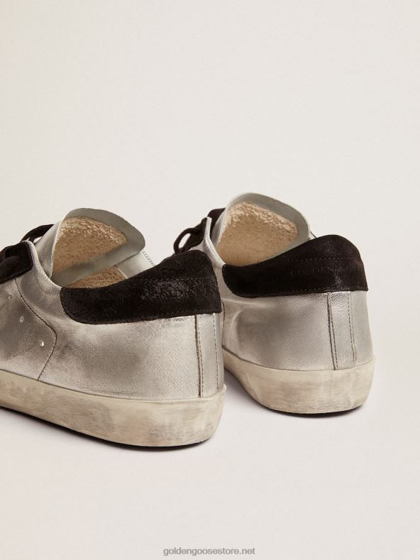 mehed Hõbedast nahast super-star tossud kontrastsete vahetükkidegaGolden Goose B6B0T624