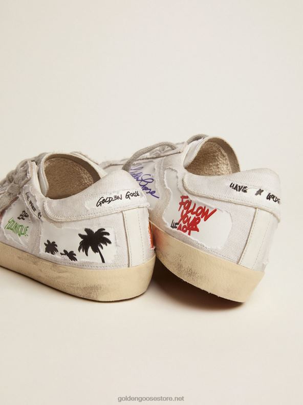 mehed superstaar Dream maker tossud valget värvi tagurpidi konstruktsiooniga ja peidetud mitmevärviliste detailidegaGolden Goose B6B0T552