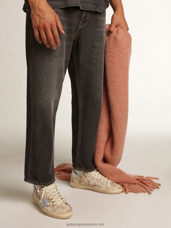 mehed superstaar tossud suitsuse helesinise nahktähe ja hõbedase metalliknahast kontsagaGolden Goose B6B0T522