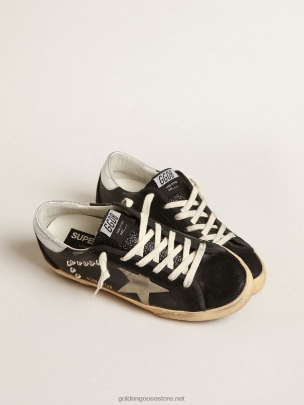 mehed supertäht mustast nahast ja seemisnahast hõbedaste naastudegaGolden Goose B6B0T628