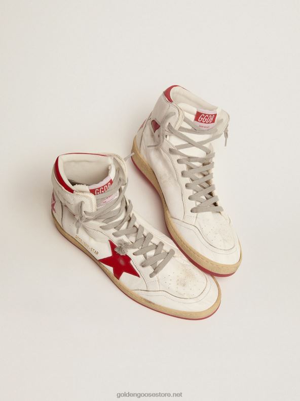 mehed sky-star tossud, millel on signatuur pahkluul ja punased nahast sisetükidGolden Goose B6B0T504
