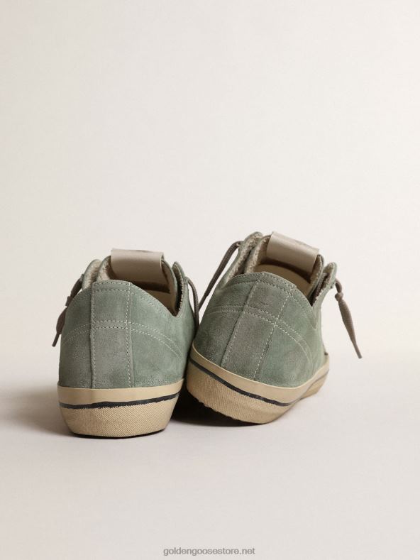 mehed Militaarrohelisest seemisnahast v-täht lamineeritud nahast tähegaGolden Goose B6B0T664