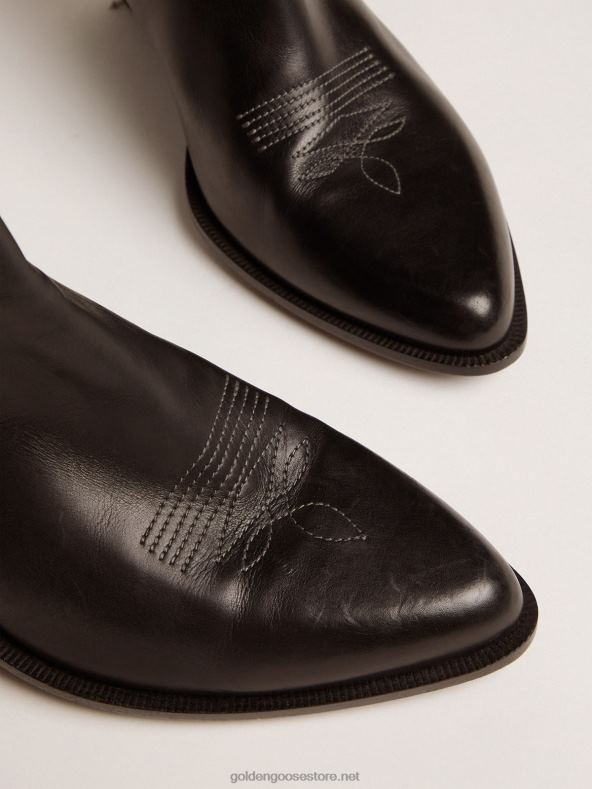 naised päikeseloojangu poolsaapad mustast nahastGolden Goose B6B0T424