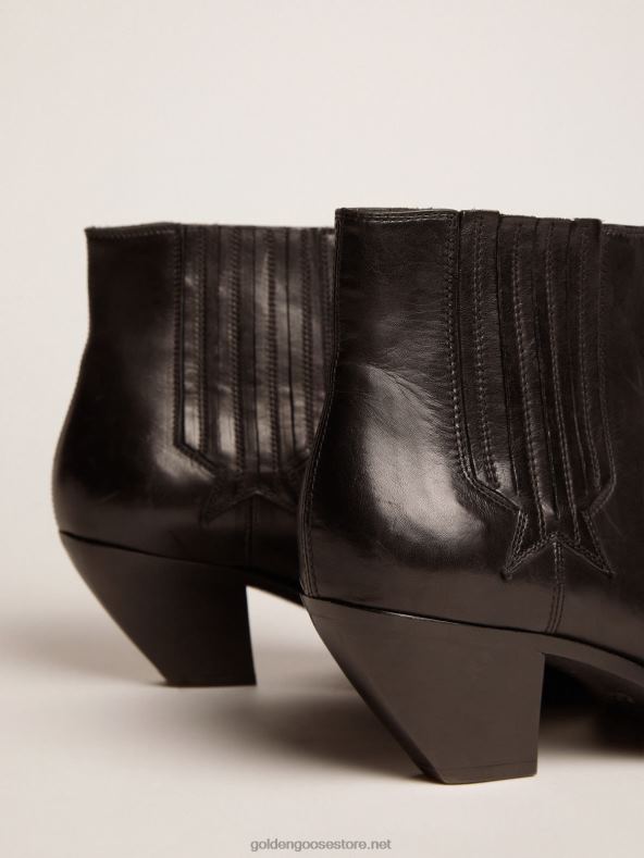 naised päikeseloojangu poolsaapad mustast nahastGolden Goose B6B0T424