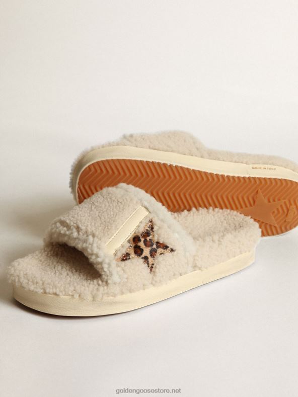 naised Poolstar beežis shearlingis leopardimustrilise poni nahatähegaGolden Goose B6B0T432