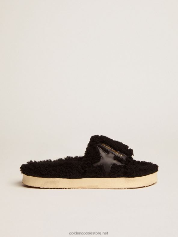 naised basseinitähed mustas shearlingis koos tähega toon-toonis nahastGolden Goose B6B0T438