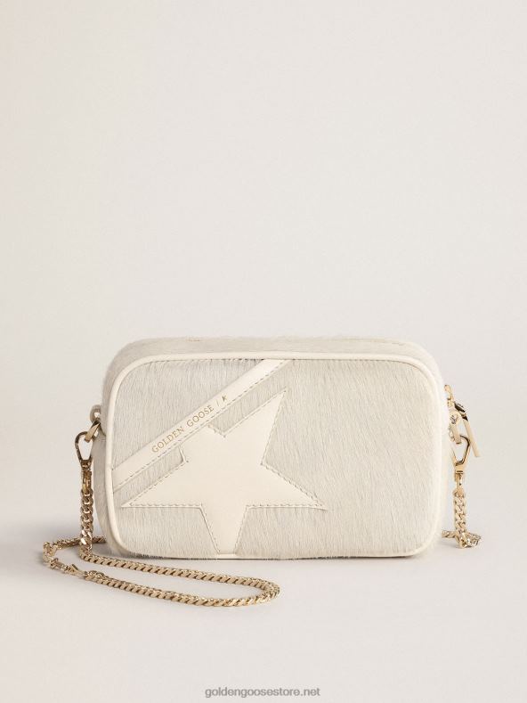 naised Pärandvalgest nahast minitähtekott koos toon-toonis tähegaGolden Goose B6B0T485