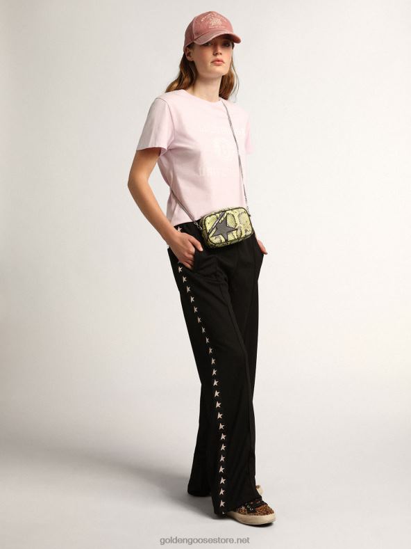 naised laimivärvi ussimustriga nahast minitähtekott musta nahatähegaGolden Goose B6B0T473