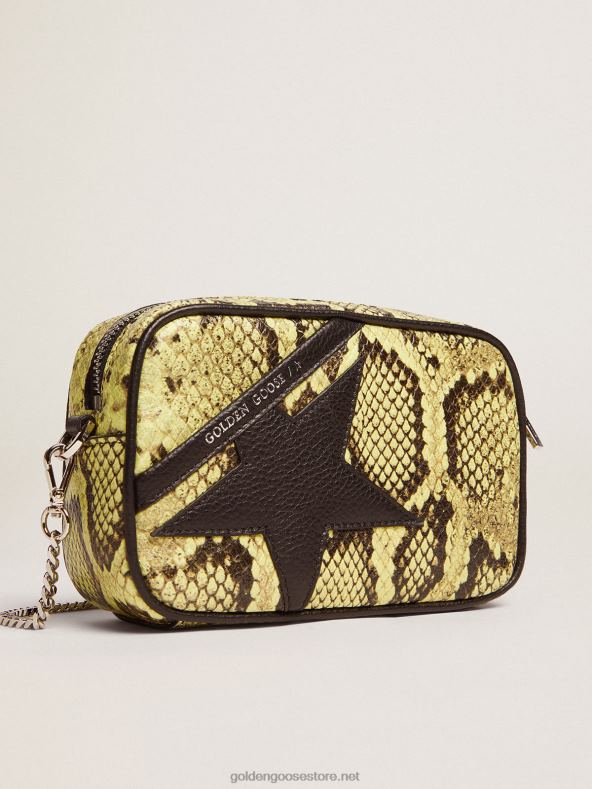 naised laimivärvi ussimustriga nahast minitähtekott musta nahatähegaGolden Goose B6B0T473