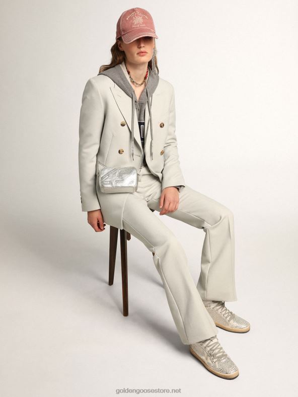 naised minitähtekott hõbedasest lamineeritud nahast koos toon-toonis tähegaGolden Goose B6B0T481