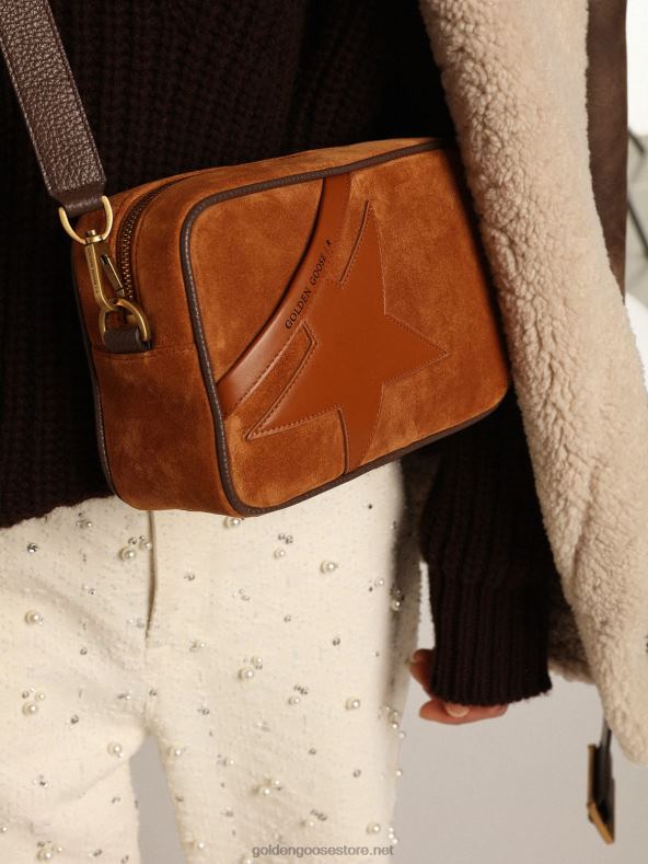 naised tärnikott tubakavärvi seemisnahast toon-toonis nahast tähegaGolden Goose B6B0T486