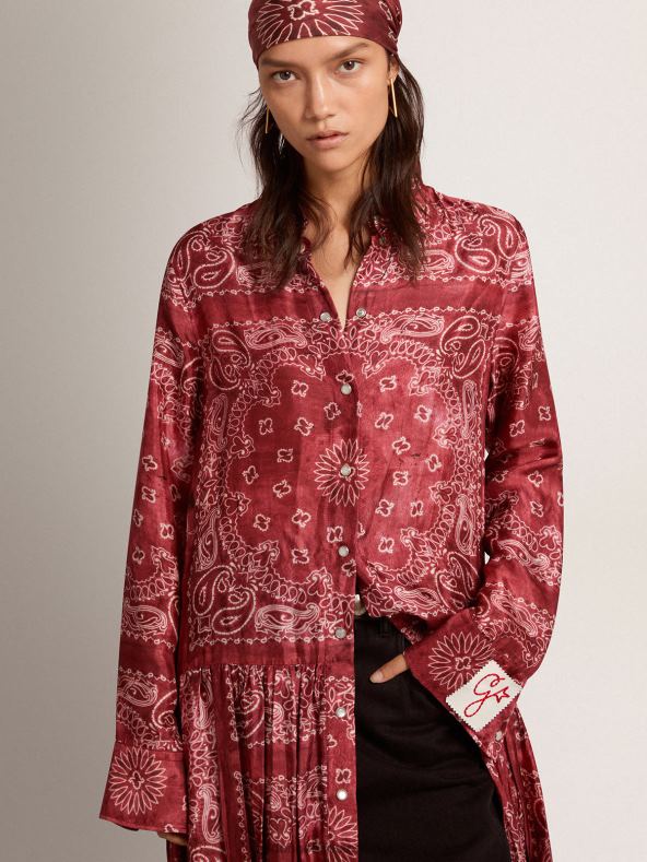 naised Burgundia kollektsiooni särkkleit paisley mustrigaGolden Goose B6B0T1023