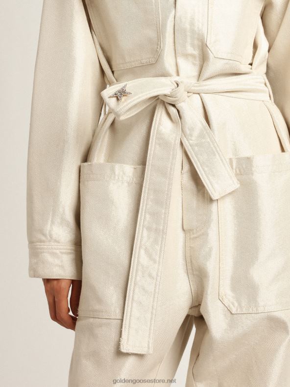 naised kuldne valge teksakombinesoon B6B0T926