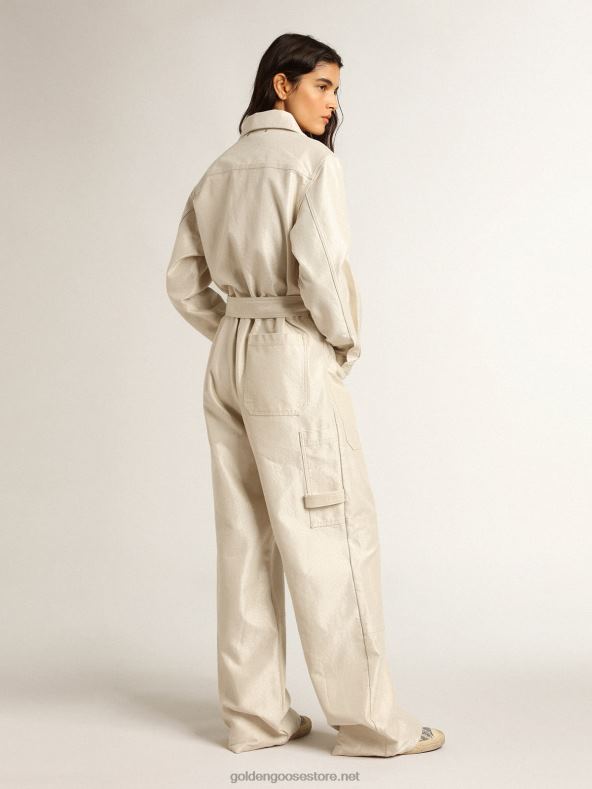 naised kuldne valge teksakombinesoon B6B0T926