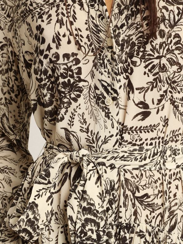 naised valge kleit musta toile de jouy printigaGolden Goose B6B0T1054