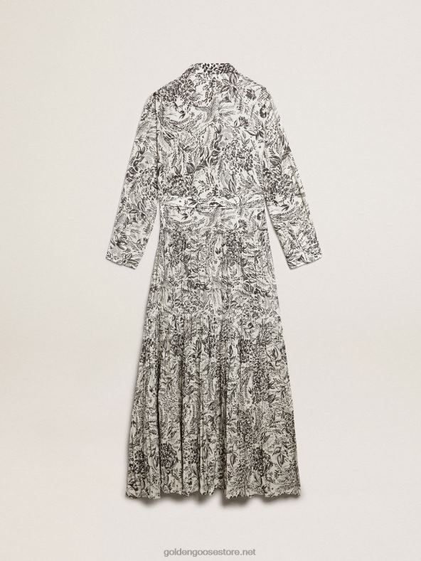 naised valge kleit musta toile de jouy printigaGolden Goose B6B0T1054