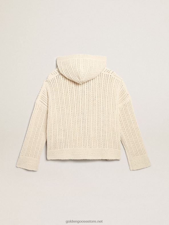 naised kapuutsiga papüürusevärvi puuvillane toppGolden Goose B6B0T1046