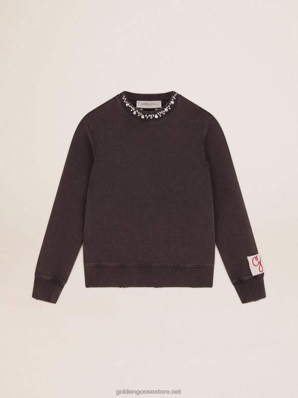 naised kollektsiooni dressipluus antratsiithalli värvi kabošoni kristallidegaGolden Goose B6B0T956