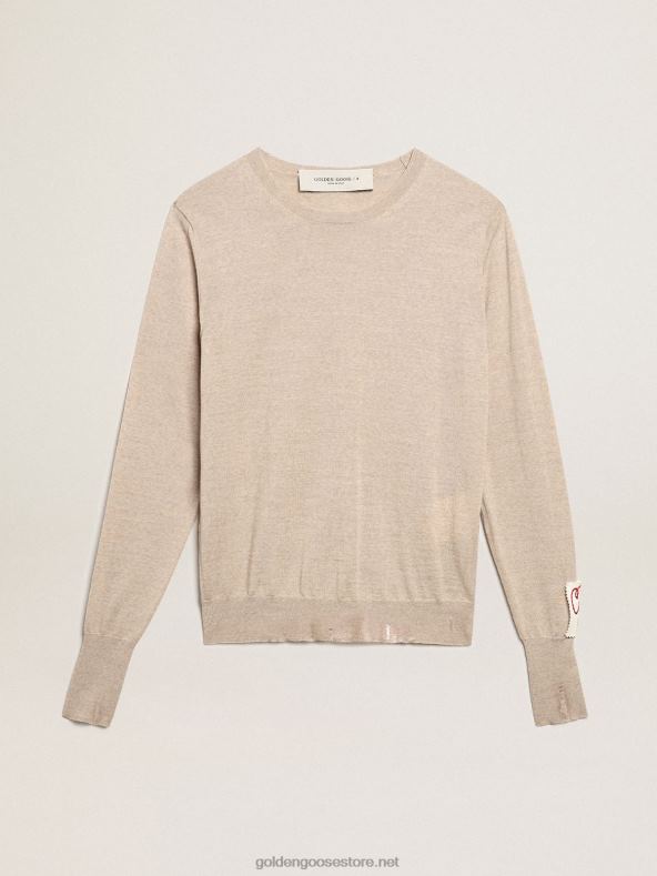 naised kollektsiooni pullover helepruunist meriinovillastGolden Goose B6B0T1003