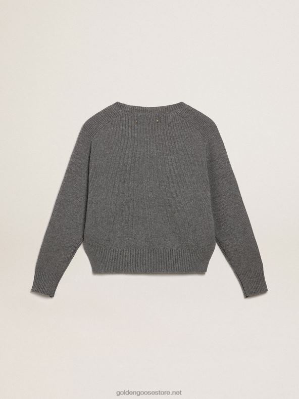 naised melange-grey travel kollektsiooni ümara kaelusega pullover sädeleva kirjagaGolden Goose B6B0T999