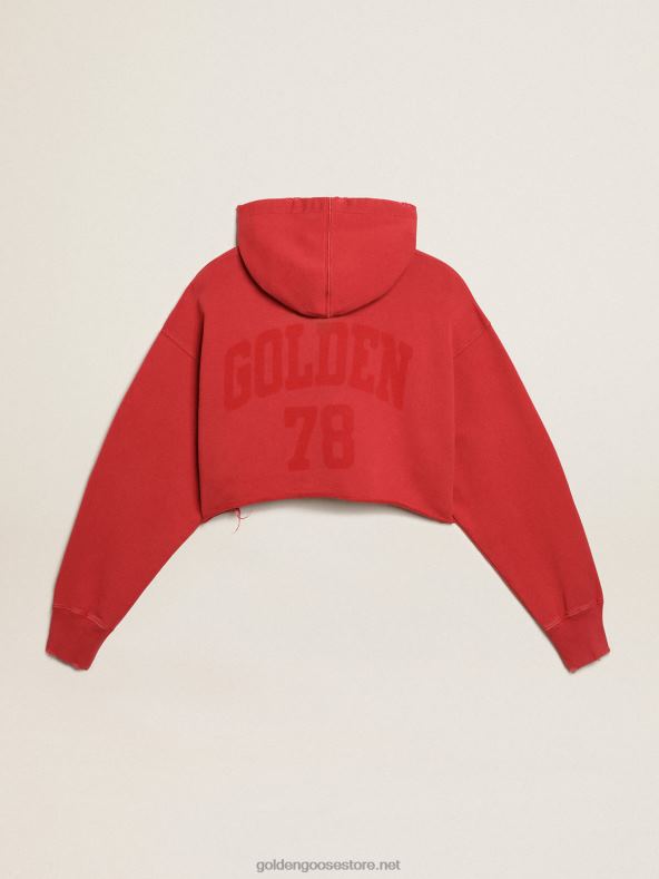 naised punane kärbitud kapuutsiga dressipluusGolden Goose B6B0T979