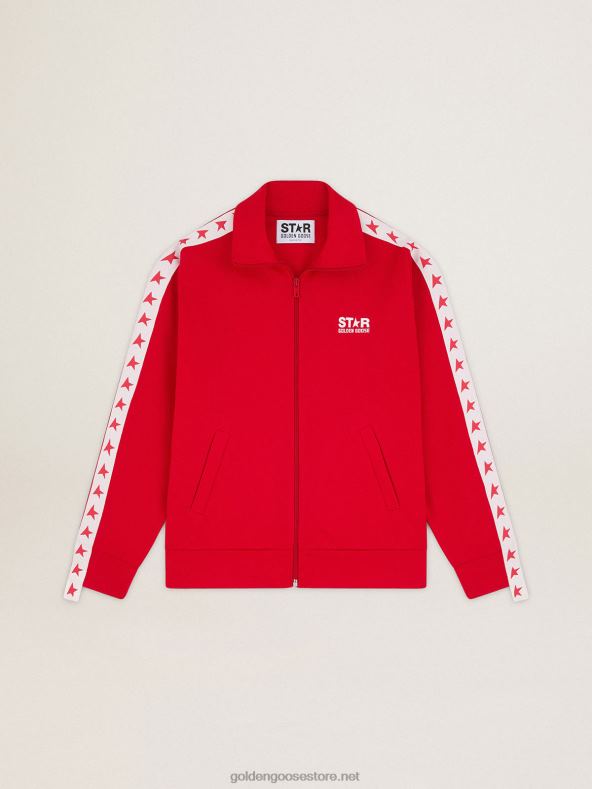 naised punane lukuga dressipluus kontrastsete punaste tähtedegaGolden Goose B6B0T954