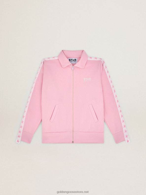 naised roosa lukuga dressipluus kontrastsete roosade tärnidegaGolden Goose B6B0T1055