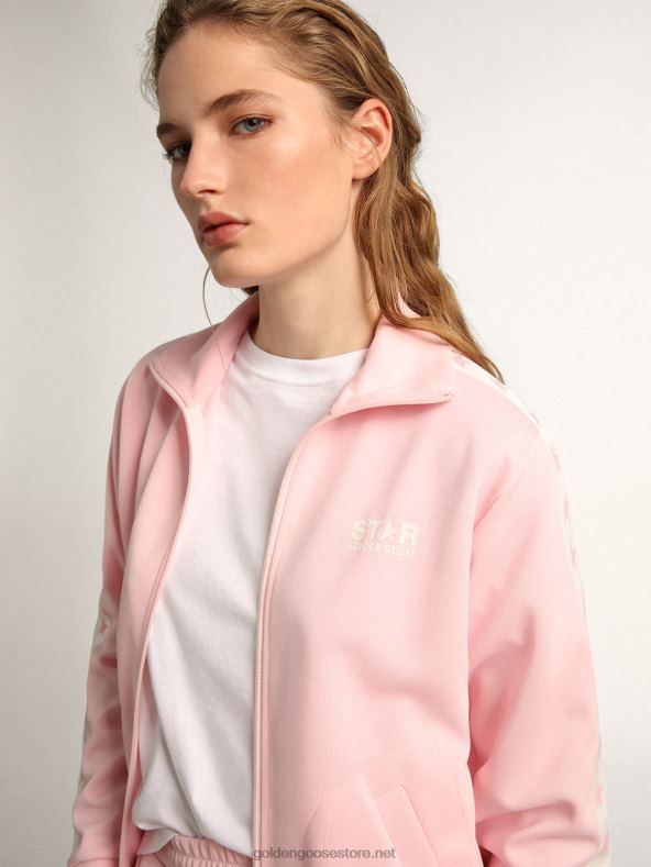 naised roosa lukuga dressipluus kontrastsete roosade tärnidegaGolden Goose B6B0T1055