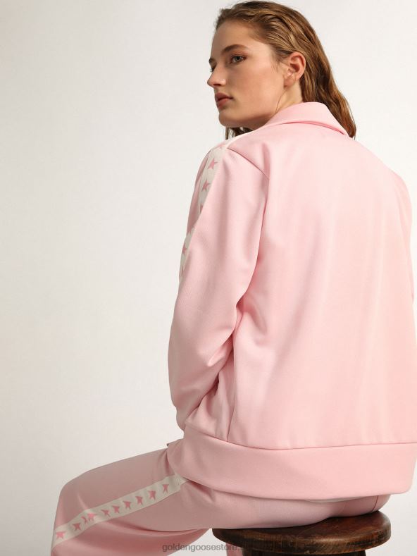 naised roosa lukuga dressipluus kontrastsete roosade tärnidegaGolden Goose B6B0T1055