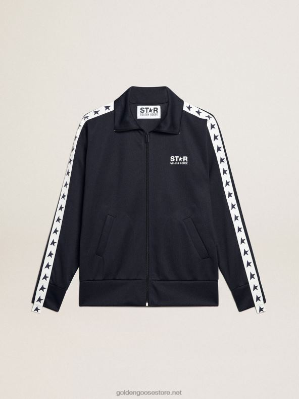 naised tumesinine lukuga dressipluus valge riba ja kontrastsete tärnidegaGolden Goose B6B0T917