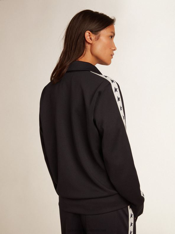 naised tumesinine lukuga dressipluus valge riba ja kontrastsete tärnidegaGolden Goose B6B0T917