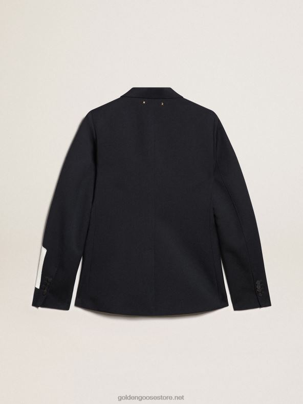 naised tumesinisest villasest gabardiinist üherealine bleiserGolden Goose B6B0T1064